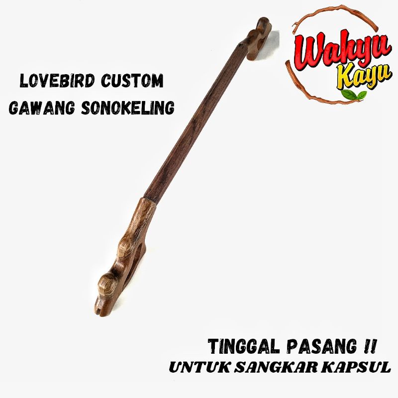 TANGKRINGAN / PANGKRINGAN GAWANG LOVEBIRD SONOKELING SERUT MOTIF UKIR PREMIUM PANJANG 33 CM UNTUK SANGKAR KAPSUL