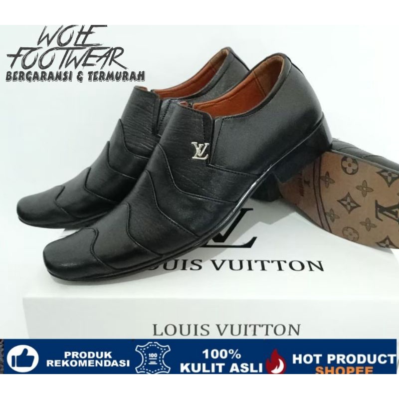 SALE! SEPATU PANTOFEL KULIT ASLI PRIA CASUAL - SEPATU KANTOR KASUAL - PANSUS HITAM LV NAPOLI