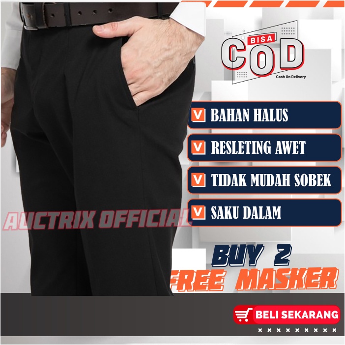 Celana Kerja Pria Formal Kantor Slimfit Jumbo Big Size 27-44