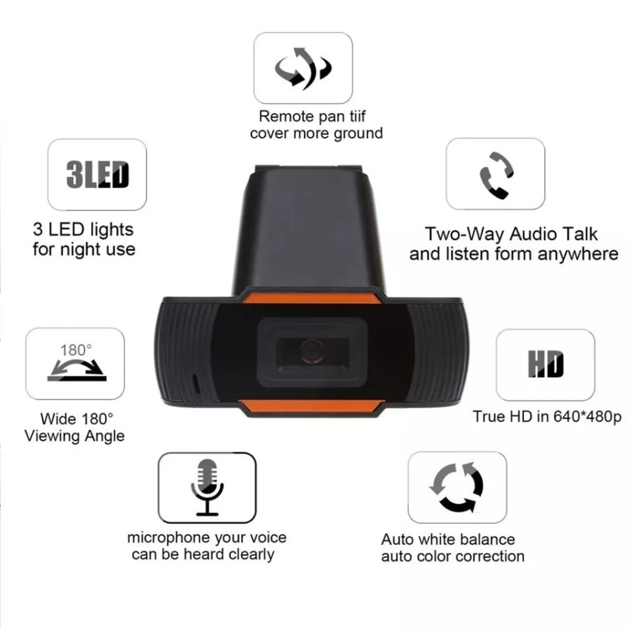 MH - Web Camera HD 720 Autofocus Microphone For PC - Laptop - Android TV
