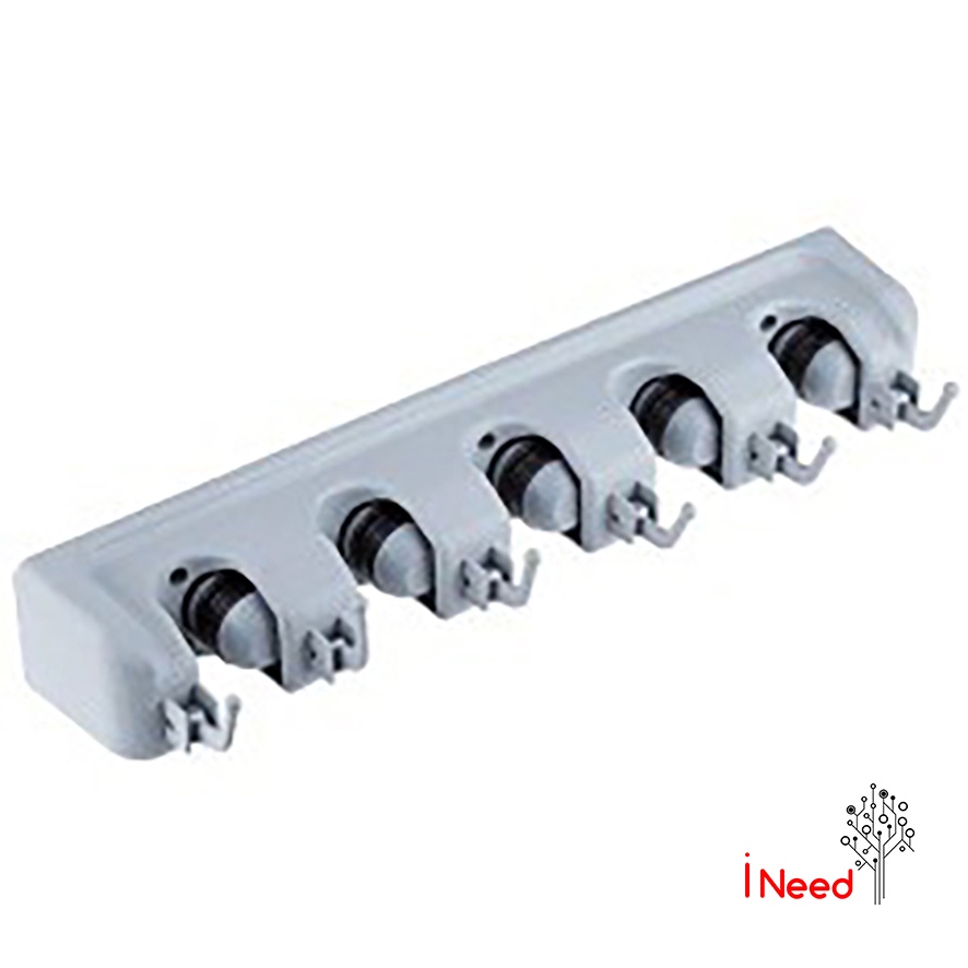 (INEED) Mop Hanger 5 Slot Holder Gantungan Sapu / Gantungan Sapu Pel 5 slot