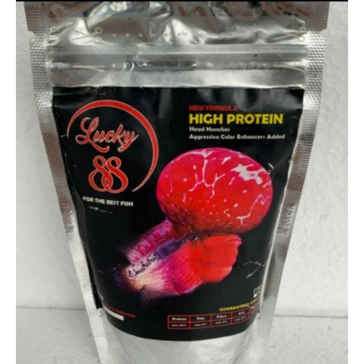 LUCKY 88 HIGH PROTEIN FISHFOOD FLOWERFISH PELET IKAN LOUHAN PAKAN IKAN HIAS LOUHAN