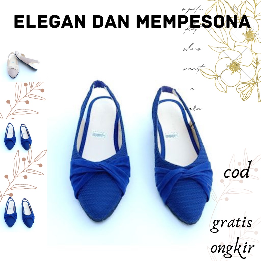 Sepatu Flat Shoes RZ05 Flatshoes Wanita Ballerina Flat Shoes Kekinian Heels Murah Karet Jelly Zara K