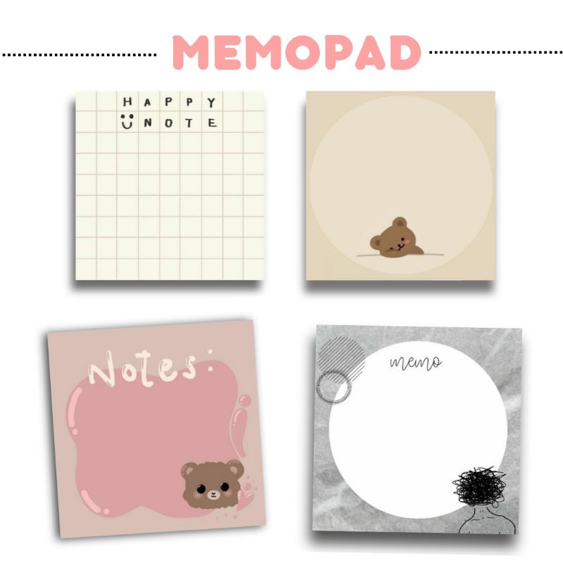 

[9 KATALOG] 10LEMBAR MEMOPAD KARTU MEMO Lucu murah kertas noted memoped