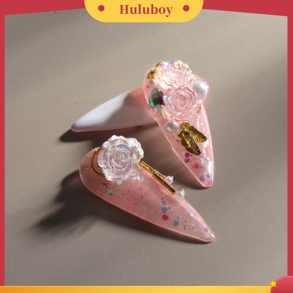 Huluboy Huluboy♡ 1 Kotak Ornamen Bunga Camellia Putih Mini Bahan Resin Untuk Dekorasi Nail Art