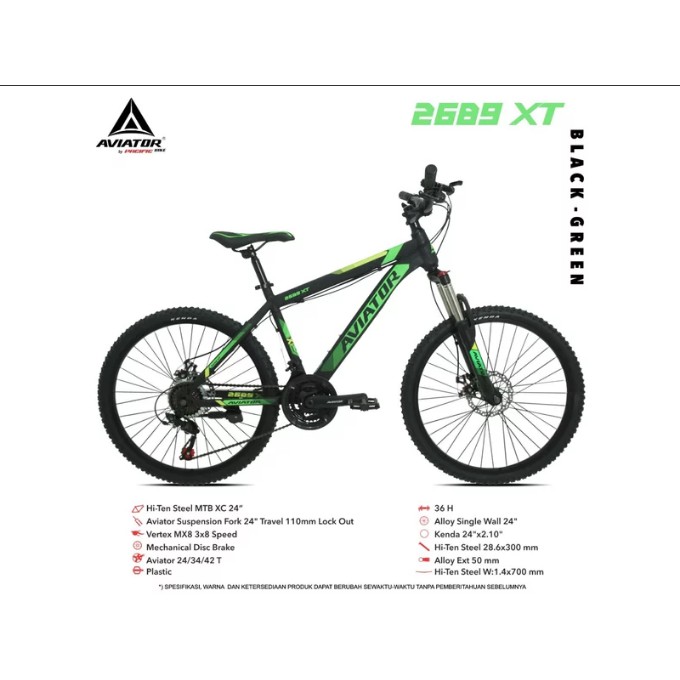 Sepeda MTB 24 Aviator 2689 XT 3x8 Speed