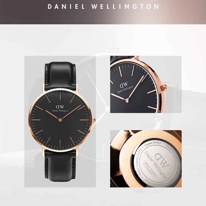 【Beli 1 Gratis 5】100% ORI Jam Dw Jam Tangan Pria Dw Original Jam Tangan Anti Air Dw Wanita Original Jam DW Kulit Jam Daniel Wellington Pria 40MM With ✔paket box + paperbag + manual✔Best Seller Jam Dw D.W Polos LS-0388DR Kulit Diameter 40mm