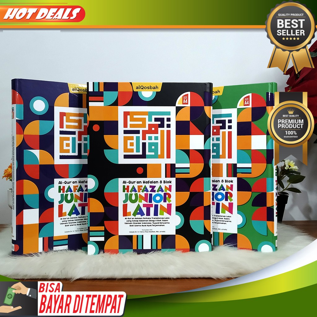 Alquran Anak (21x30cm) - Alquran Hafazan Junior Latin 8 Blok - Alquran  Hafalan Latin Junior 8 Blok