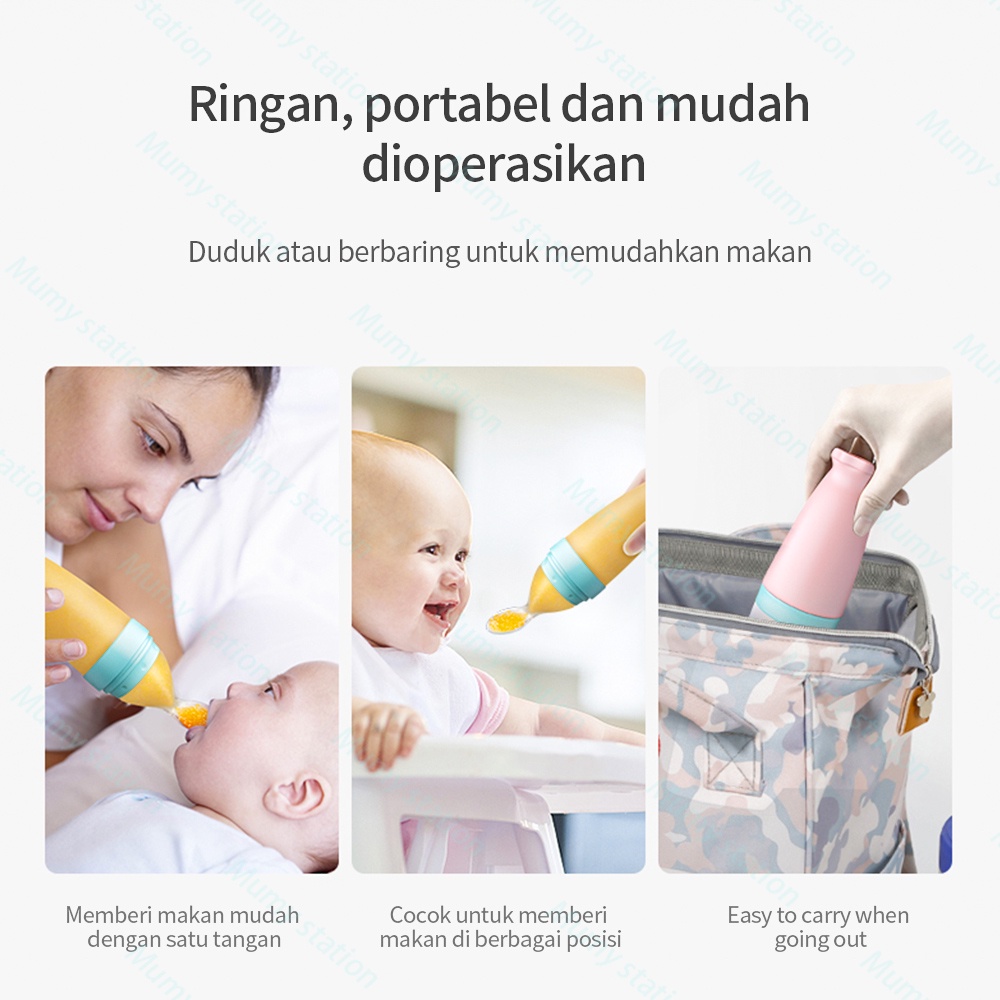 Mumystation  Sendok makan bayi botol dot silicone sendok bayi spoon feeder 110ml