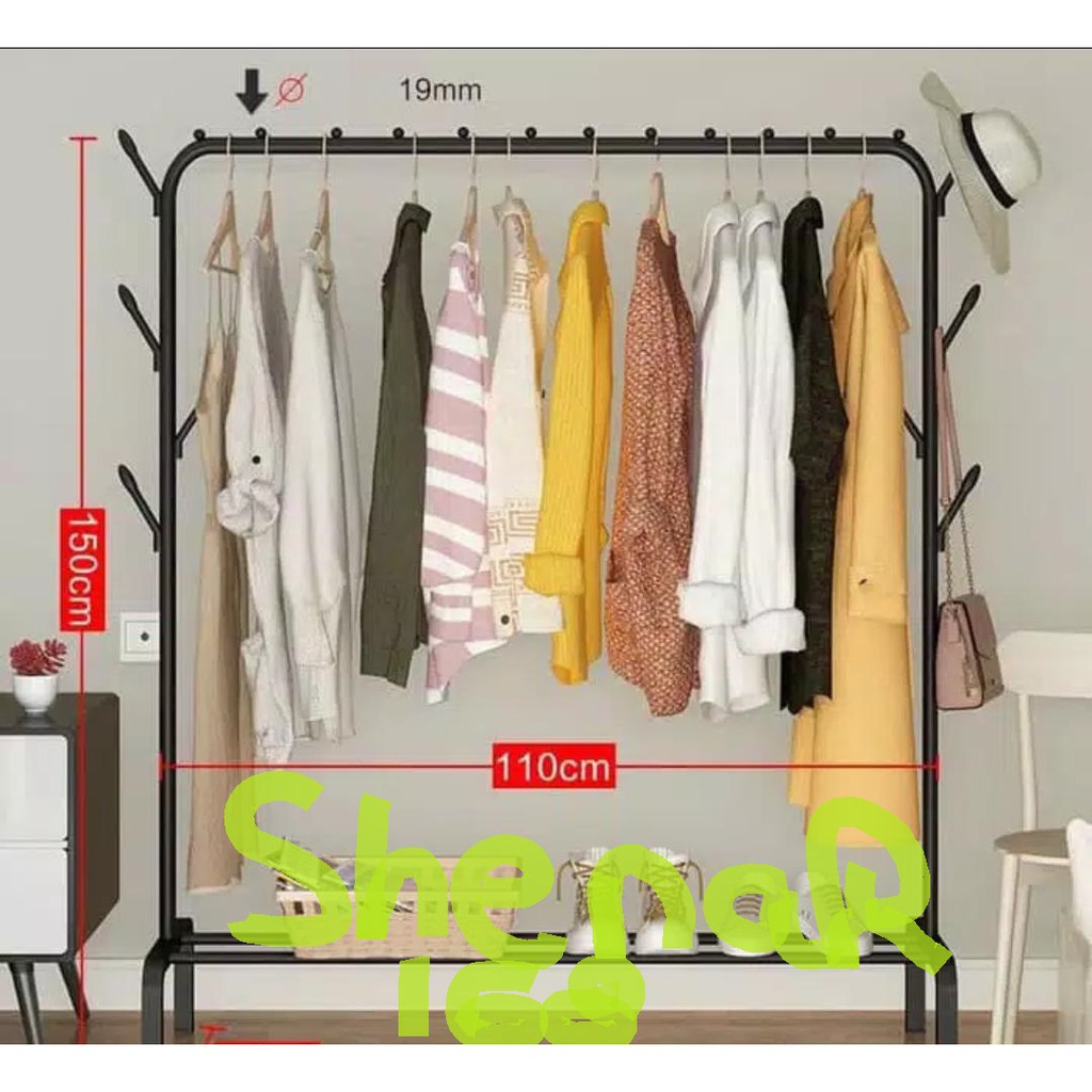 RAK GANTUNG BAJU ( BIG STAND HANGER) RAK GAWANGAN BAJU SIMPLE PORTABLE-SHENAR