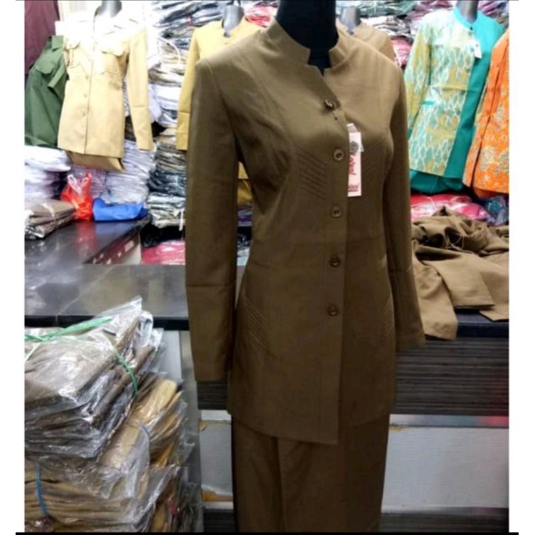 Seragam Dinas wanita Blazer Aceh pemda seragam keki PNS ASN khaki seragam coklat tua