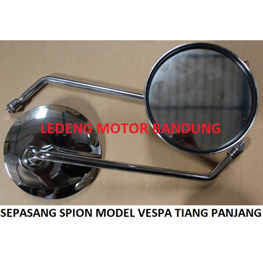 Sr- Kaca Spion Vespa Bulat Besar Tiang Panjang Motor Honda Yamaha Kawasaki SLO4