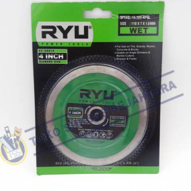 Ryu Single Layer / Pisau Gergaji Potong Mata Gergaji 4 inch Mata Pisau Keramik Diamond Wheel Wet 4&quot;