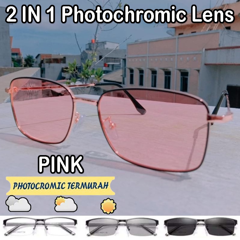 NEW Kacamata Photocromic Wanita Pria Berubah Warna Frame Optik Vintage Fashion Import Korean PREMIUM  Warna warni Kacamata Fashion Wanita Kacamata Gaya Dewasa dan Remaja Kacamata Fotokromik Sunglasses Kacamata Termurah