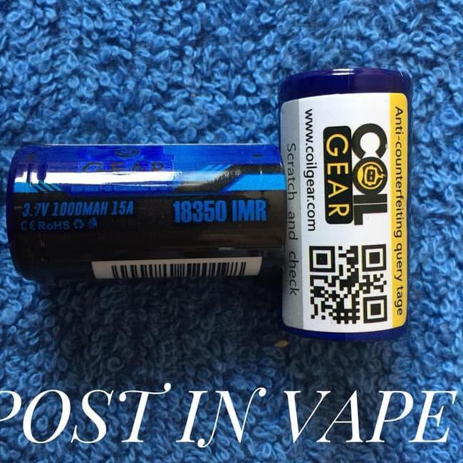 🆕[Shop Now]✔️ - BATTERY COIL GEAR BLUE 15A - 1000MAH AUTHENTIC -BATERAI IMR 18350 VAPE