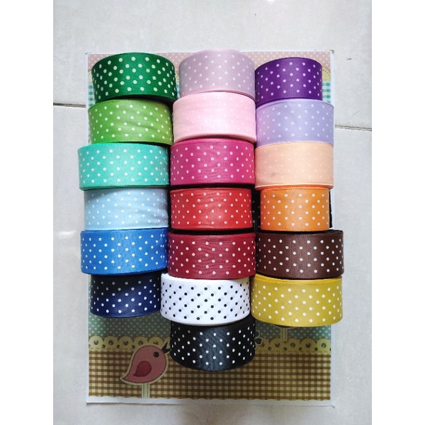 Pita grossgrain motif polkadot 4 cm rol