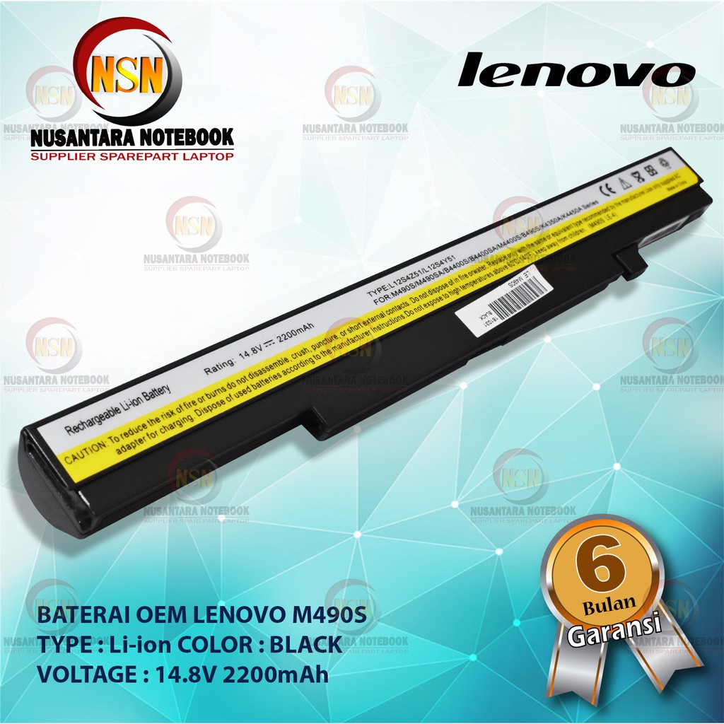 Baterai OEM Lenovo M490S M490SA k4250 Series L12S4Y51 14.8V 2200mAh