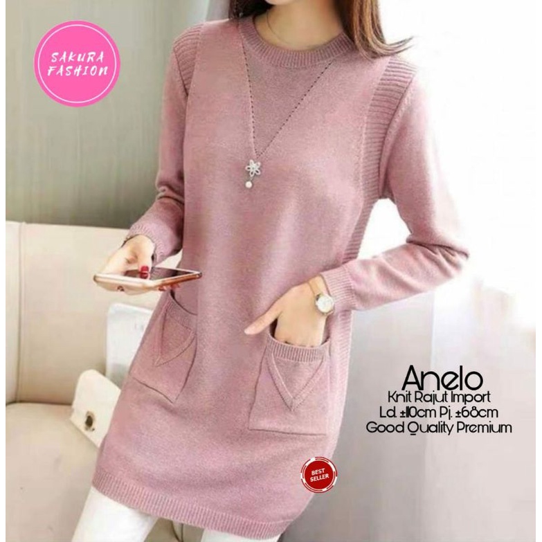 Anelo rajut Tunik rajut tunik rajut premium atasan rajut tebal atasan rajut premium