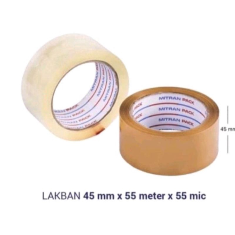 

Selotip Clear Tape lakban isolasi bening coklat