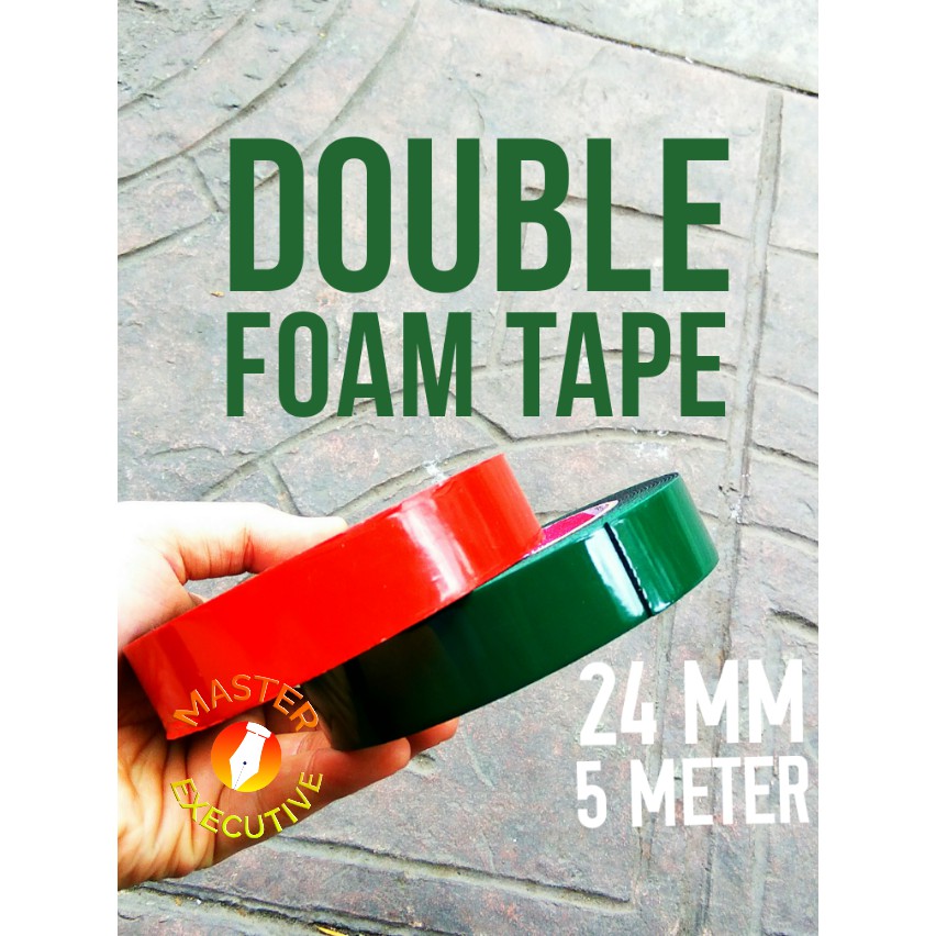 [Roll] Daimaru Double Foam Tape 24 mm x 5 Meter Hijau / Merah