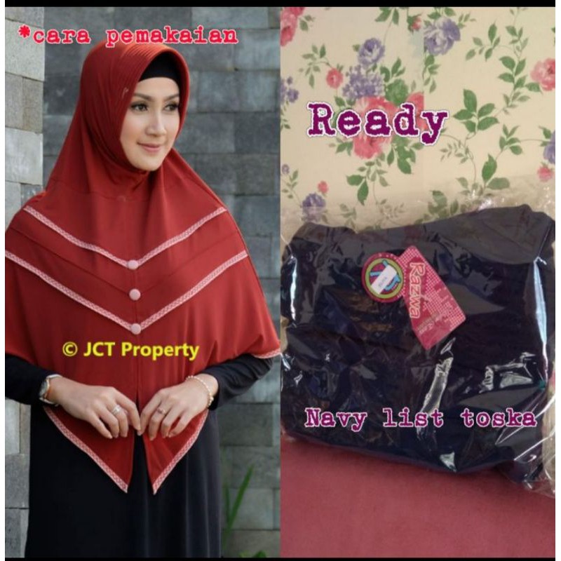 Jilbab instan jersey bergo instan navy