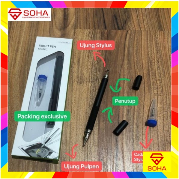 STY-014 SOHA 2 in 1 Touch Stylus Pen Model Jot Pro Universal Dukung Semua Smartphone Androi