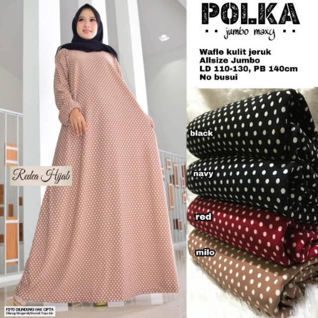Gamis Polka Jumbo Maxy Motif Polka endol - endol