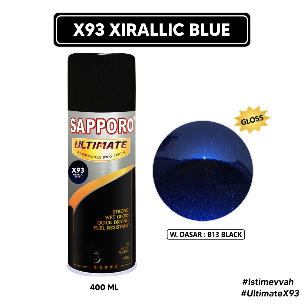 Sapporo Ultimate X93 Xirallic Blue / Cat Spray Semprot Aerosol Terbaik