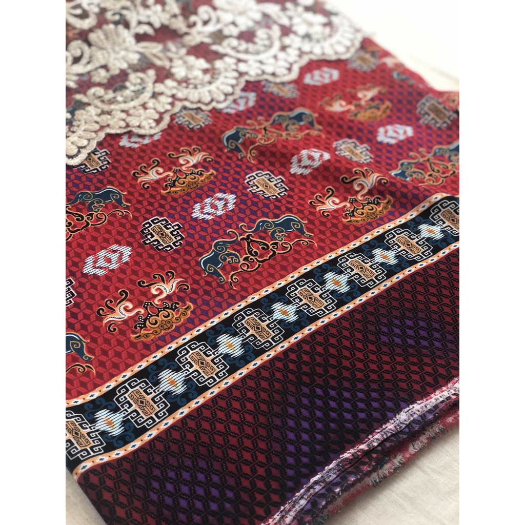 Kain Batik Sutra Silk Premium Motif Papua (lebar 115cm)