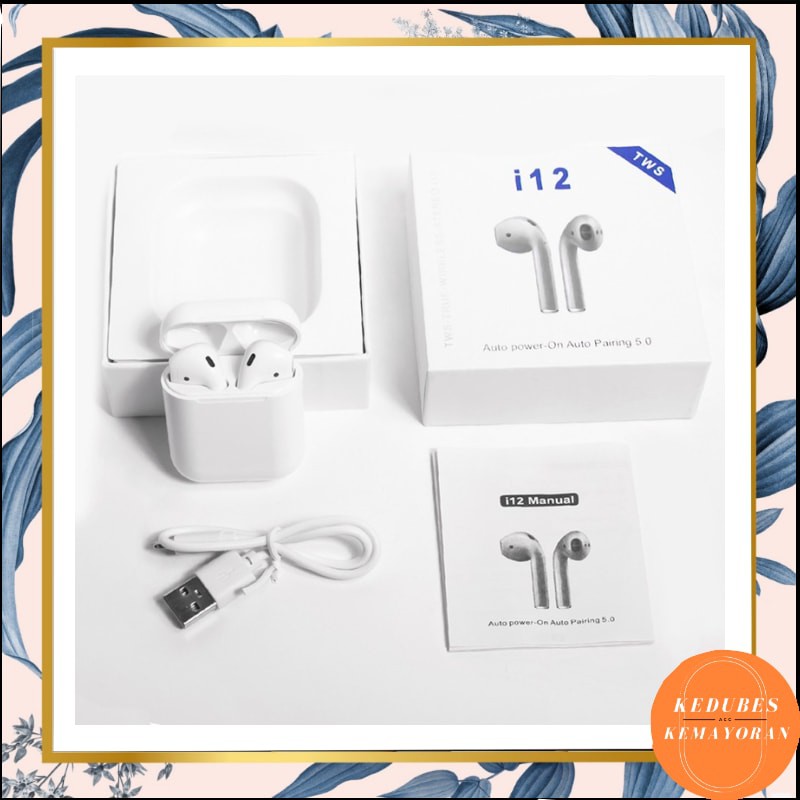 Earphone Wireless i12  Bluetooth Versi 5.0  Macaron Wireless Earbuds Hands free Touch