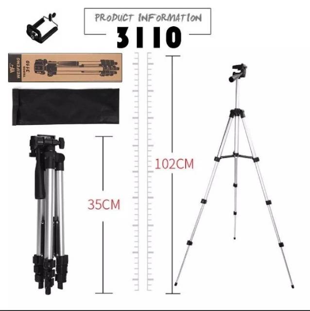 TRIPOD WEIFENG TYPE 3110 FREE HOLDER U / TRIPOD 1 METER