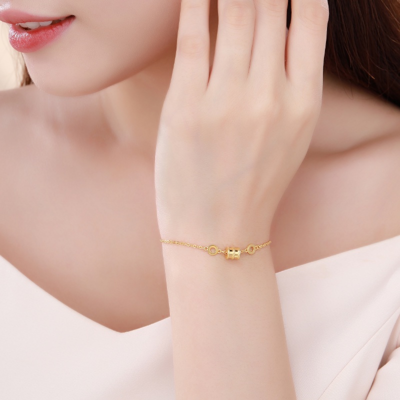 Gelang Wanita Emas Lapis 916 Korea 50 Model Dapat Disesuaikan Untuk Gelang Tangan Titanium Bracelet