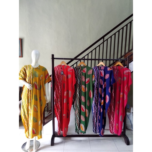 Longdress  jumbo Kelelawar batik cap Cendana | longdress Rayon | Daster batik
