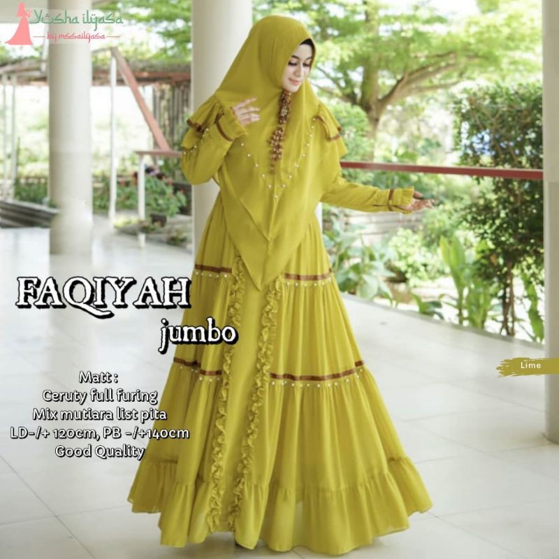 SYARI FAQIYAH JUMBO SET ( Gamis + Jilbab ) BY YUSHA