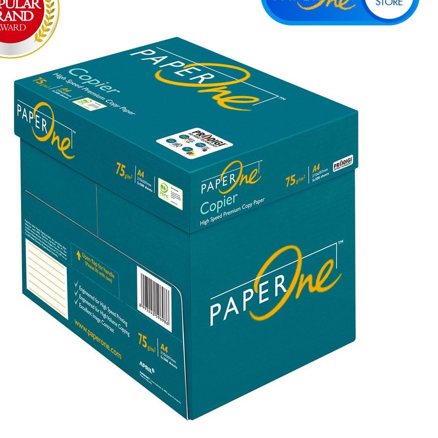 

>D2289) ⭐⭐⭐⭐⭐ PaperOne Kertas A4 75gr Copier 1 Box (2500 lembar) Kertas HVS A4 Kertas Fotocopy paling murah