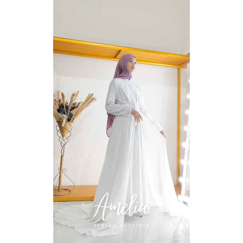 AMELIA Wedding Dress tulle akar FREE EKOR ceruty babydoll / Gaun pengantin / Baju pesta / Lamaran / Akad nikah / Bridesmaids / kondangan / couple tersedia ukuran kecil hingga jumbo