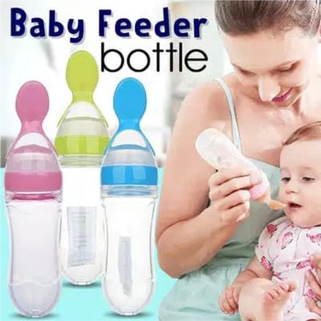 SHINE STAR - BAYAR DI TEMPAT - PAKET 2 IN 1 PROMO Botol Sendok Makan Bayi + Dot Bayi / Dot Buah - Warna Random