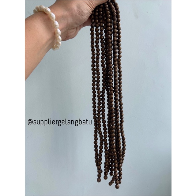 spacer resin bakar bola 8mm bahan craft gelang kalung beads cokelat