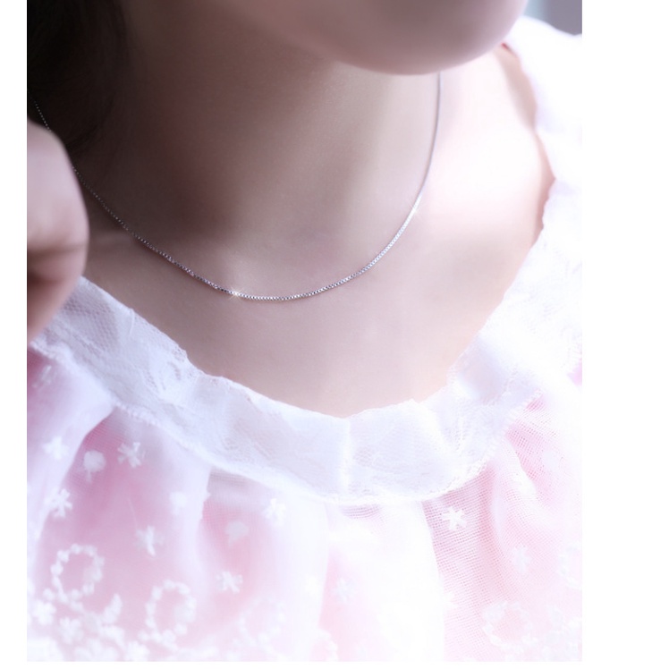 Kalung Rantai Bahan Stainless Steel Ukuran 1mm X0.8Mm Untuk Wanita