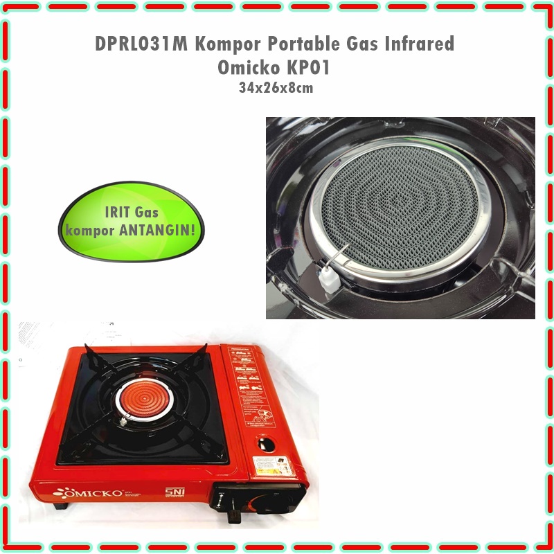 DPRL031M Kompor Portable Gas Anti Angin/Infrared Omicko KP01