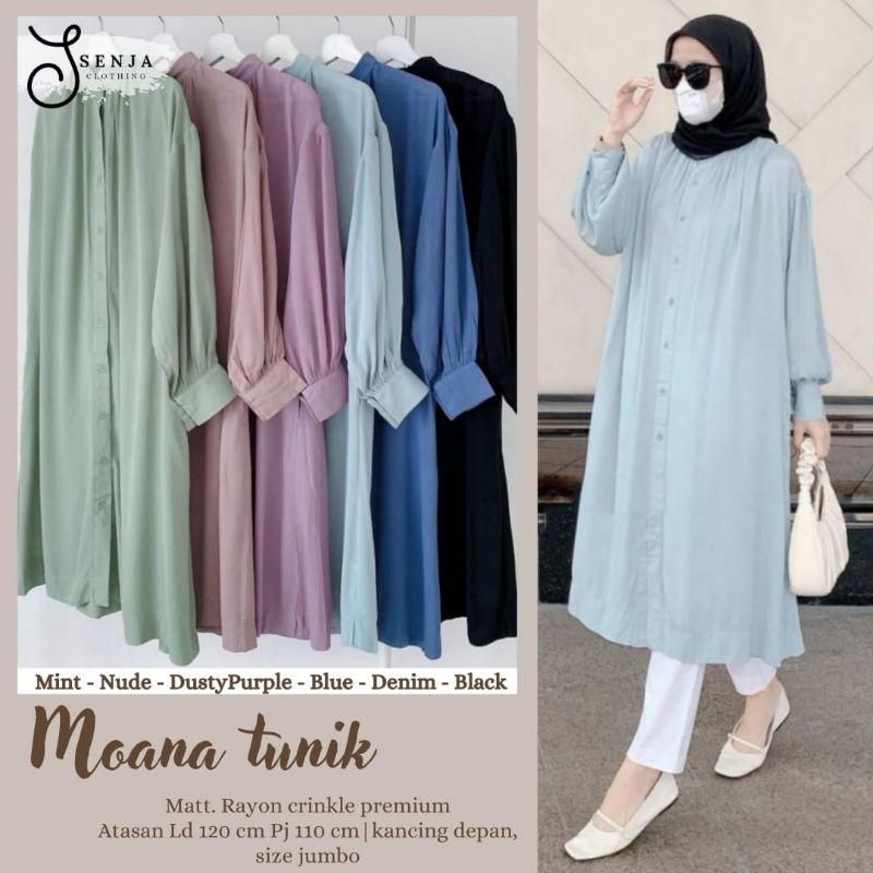 TUNIK MOANA BAHAN RAYON CRINKLE