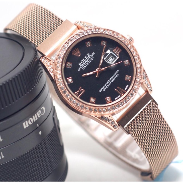 JAM TANGAN WANITA ROLEX DIAMOND PASIR MAGNET