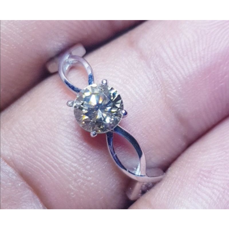 cincin berlian asli natural ring emas putih