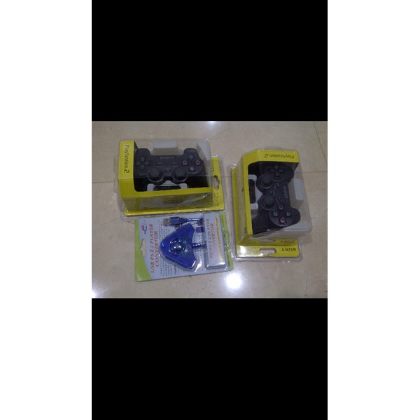 PAKET 2 STIK WIRELESS PS2 + 1 CONVERTER DOUBLE