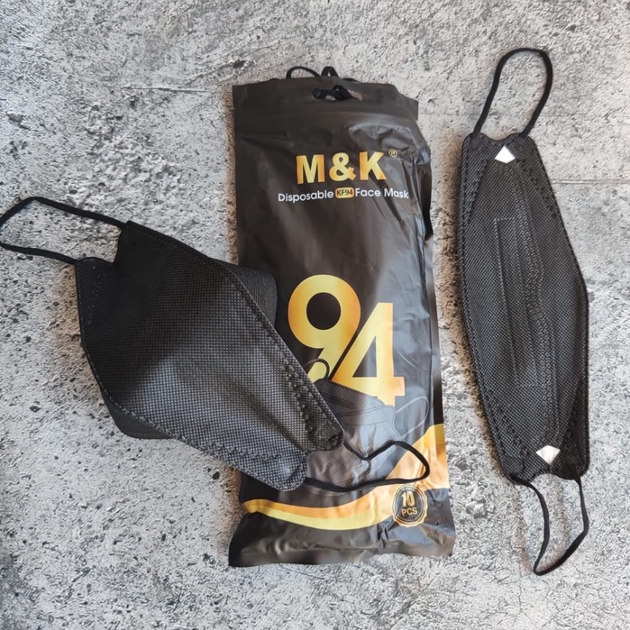 MK KF94 BLACK - MASKER KF94 MK KOREA KF94 4PLYIMPORT PACKING PREMIUM - ORIGINAL