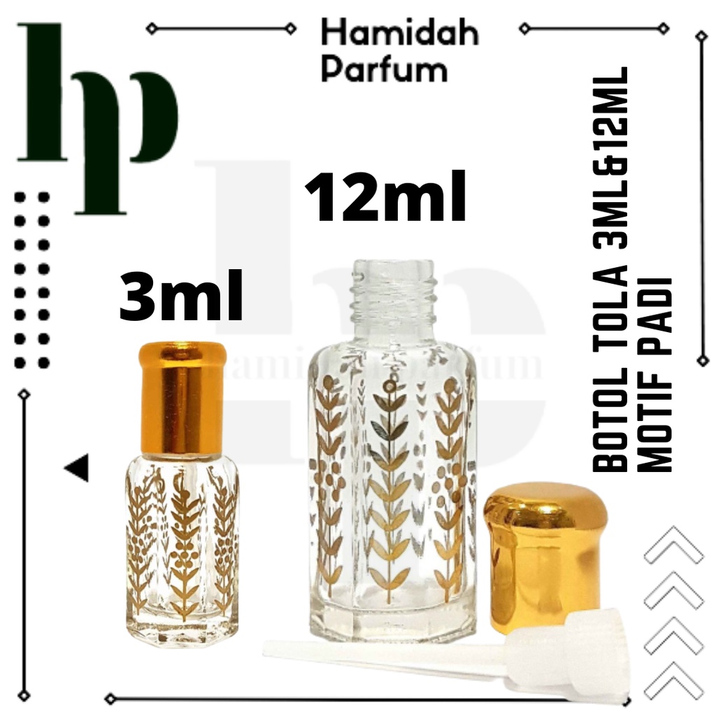 BOTOL TOLA MOTIF KEMBANG PADI 3ML ORIGINAL PRINTING SURATTI 3 ML BOTTLE
