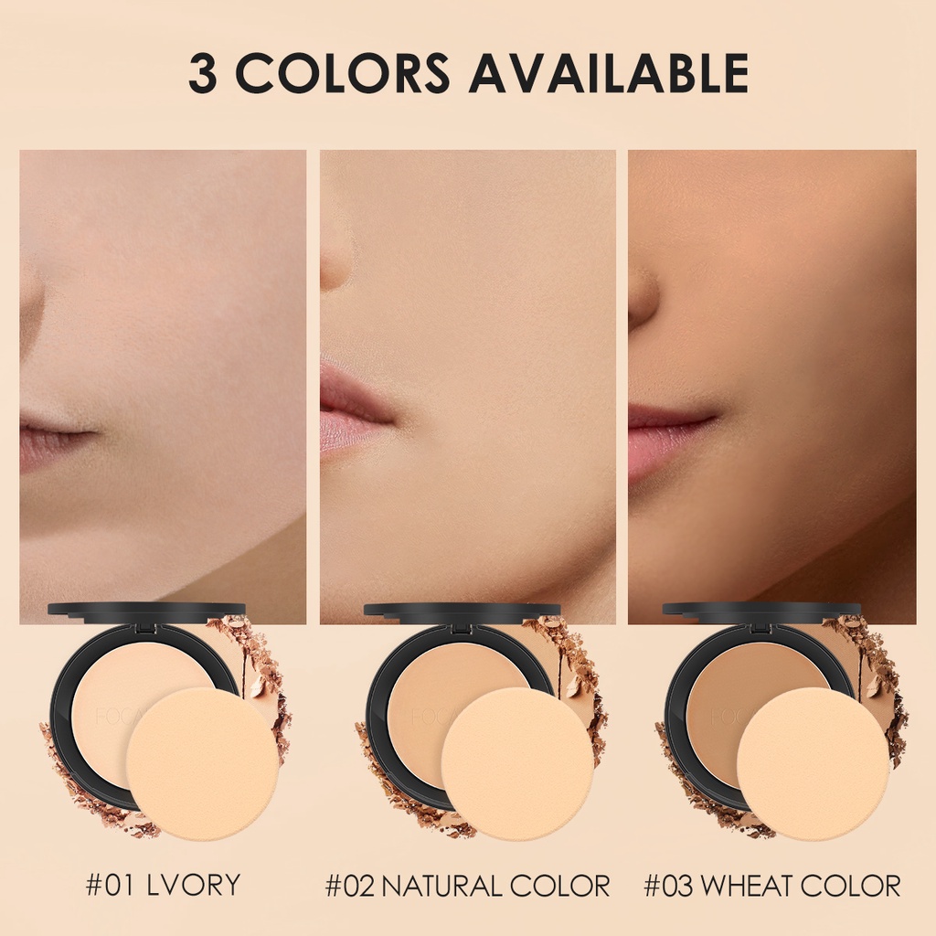 FOCALLURE Matte Oil Control Bedak Padat Natural Pressed powder Setting Powder Face Makeup