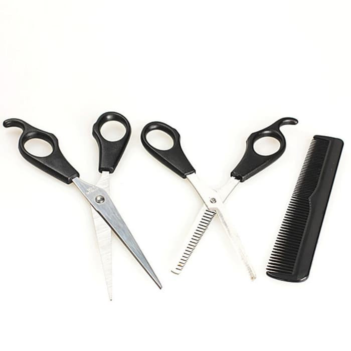 Gunting Rambut Set 3pcs gunting sisir silet dan gunting sasak