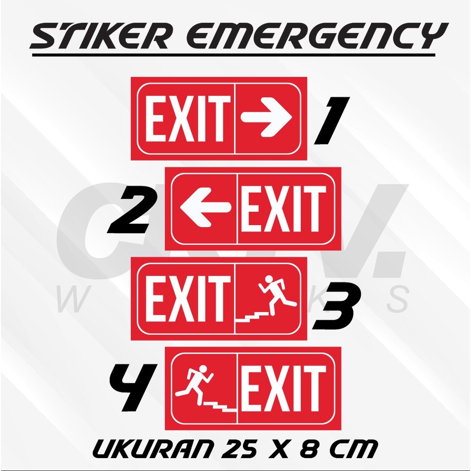 

STIKER JALUR EXIT WATERPROOF STIKER EMERGENCY EXIT TERLARIS - CRTV