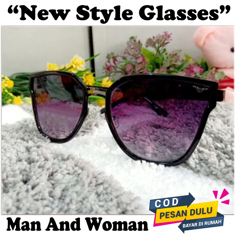 Kacamata normal kacamata hitam fashion pria wanita Ani Uv Kaca mata Anti Silau Sunglasses Unisex